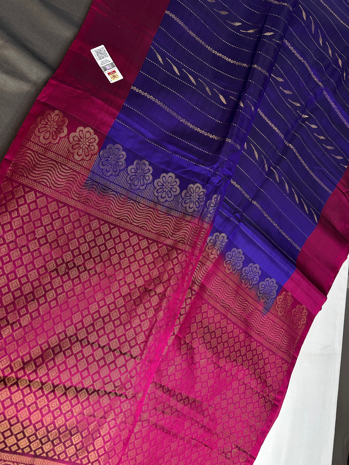Pure Soft Silk Blue Purple Saree - SR001133