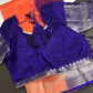 Pure Mangalgiri Peach Blue Saree - SR001134