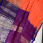Pure Mangalgiri Peach Blue Saree - SR001134