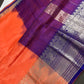 Pure Mangalgiri Peach Blue Saree - SR001134