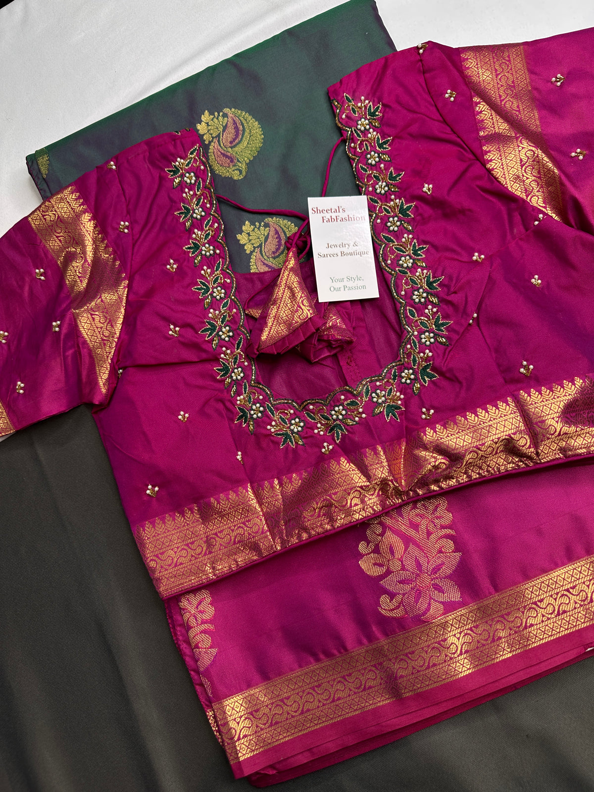 Dharmavaram Pattu Teal Pink Butta Saree - SR001135