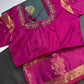 Dharmavaram Pattu Teal Pink Butta Saree - SR001135