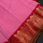 Pink Red Vintage Checked Semi Kanjivaram Pattu Saree - SR001136