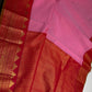 Pink Red Vintage Checked Semi Kanjivaram Pattu Saree - SR001136