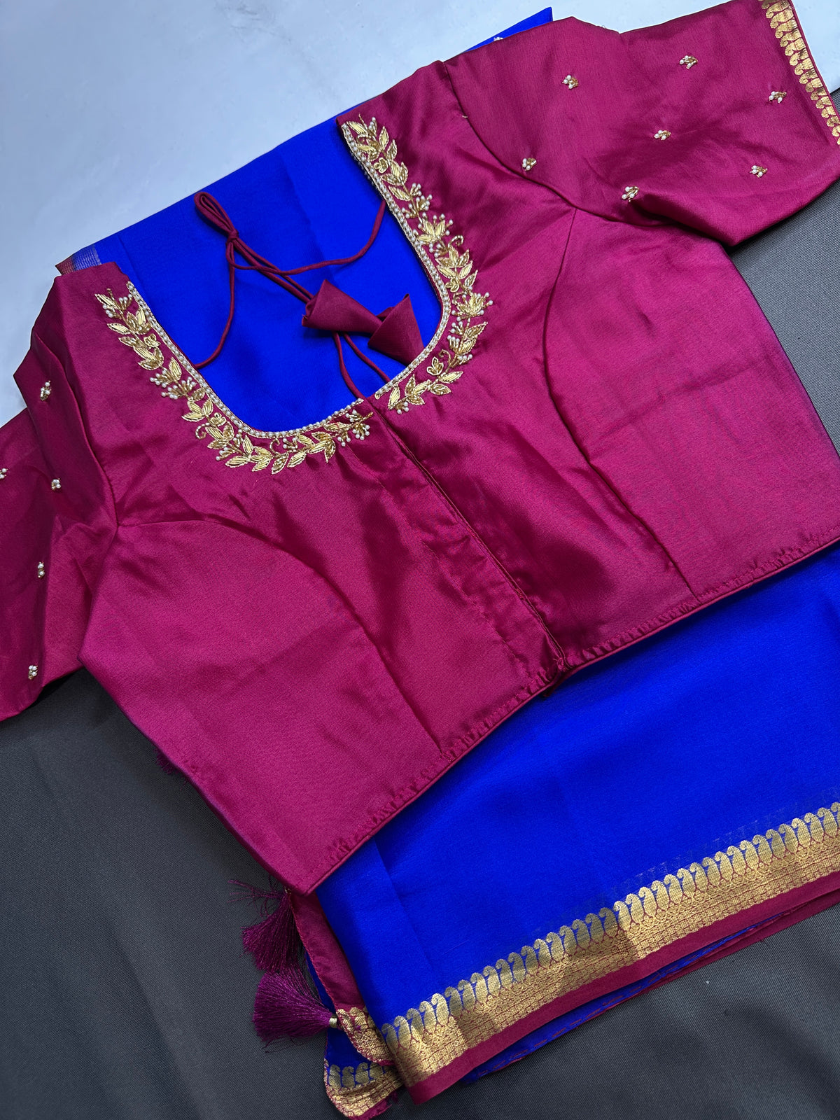 Blue Pure Mysore Silk Lightweight Saree - SR001137