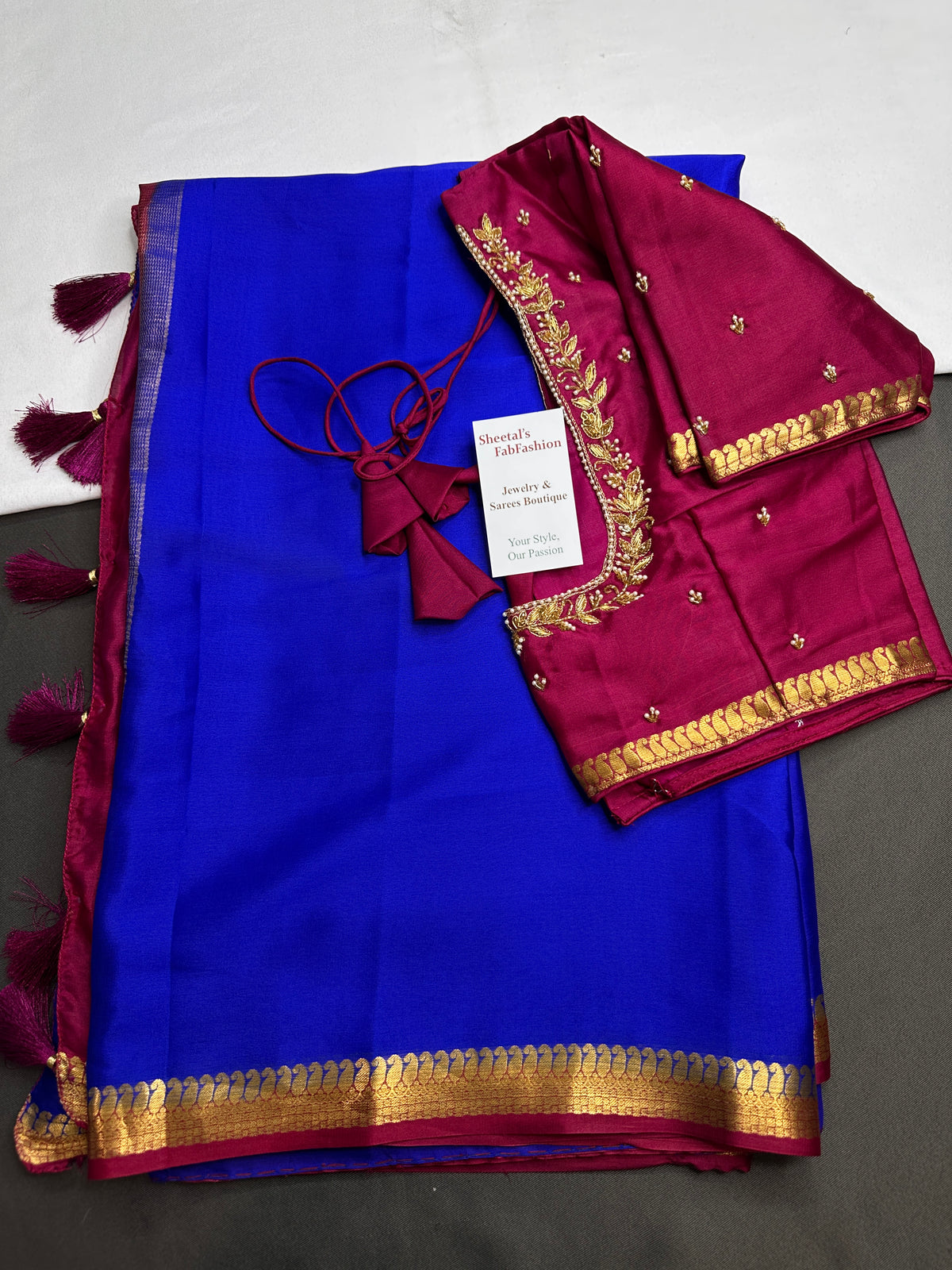 Blue Pure Mysore Silk Lightweight Saree - SR001137