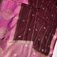 Plum Lightweight Raw Mango Style Silk Saree with Pink Pallu