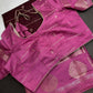 Plum Lightweight Raw Mango Style Silk Saree with Pink Pallu