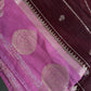 Plum Lightweight Raw Mango Style Silk Saree with Pink Pallu