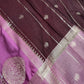 Plum Lightweight Raw Mango Style Silk Saree with Pink Pallu