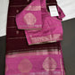 Plum Lightweight Raw Mango Style Silk Saree with Pink Pallu