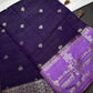 Purple Lightweight Raw Mango Style Silk Saree