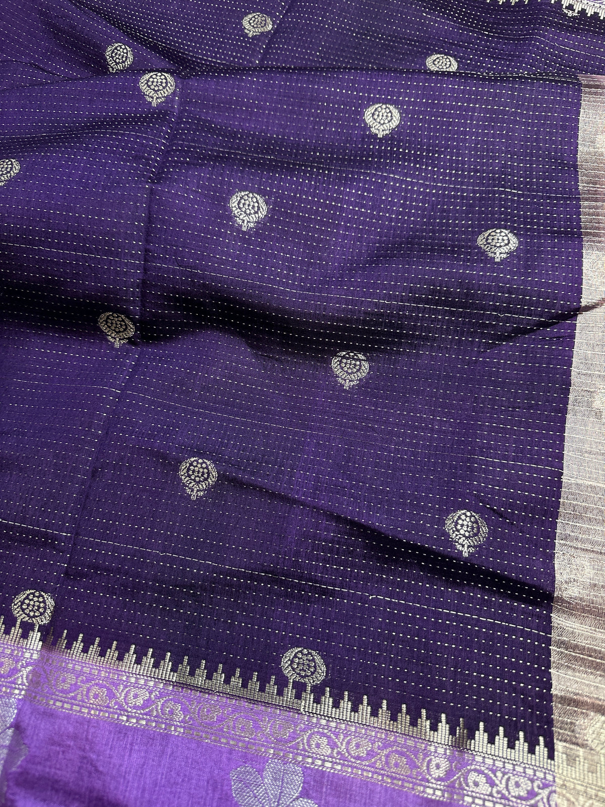 Purple Lightweight Raw Mango Style Silk Saree