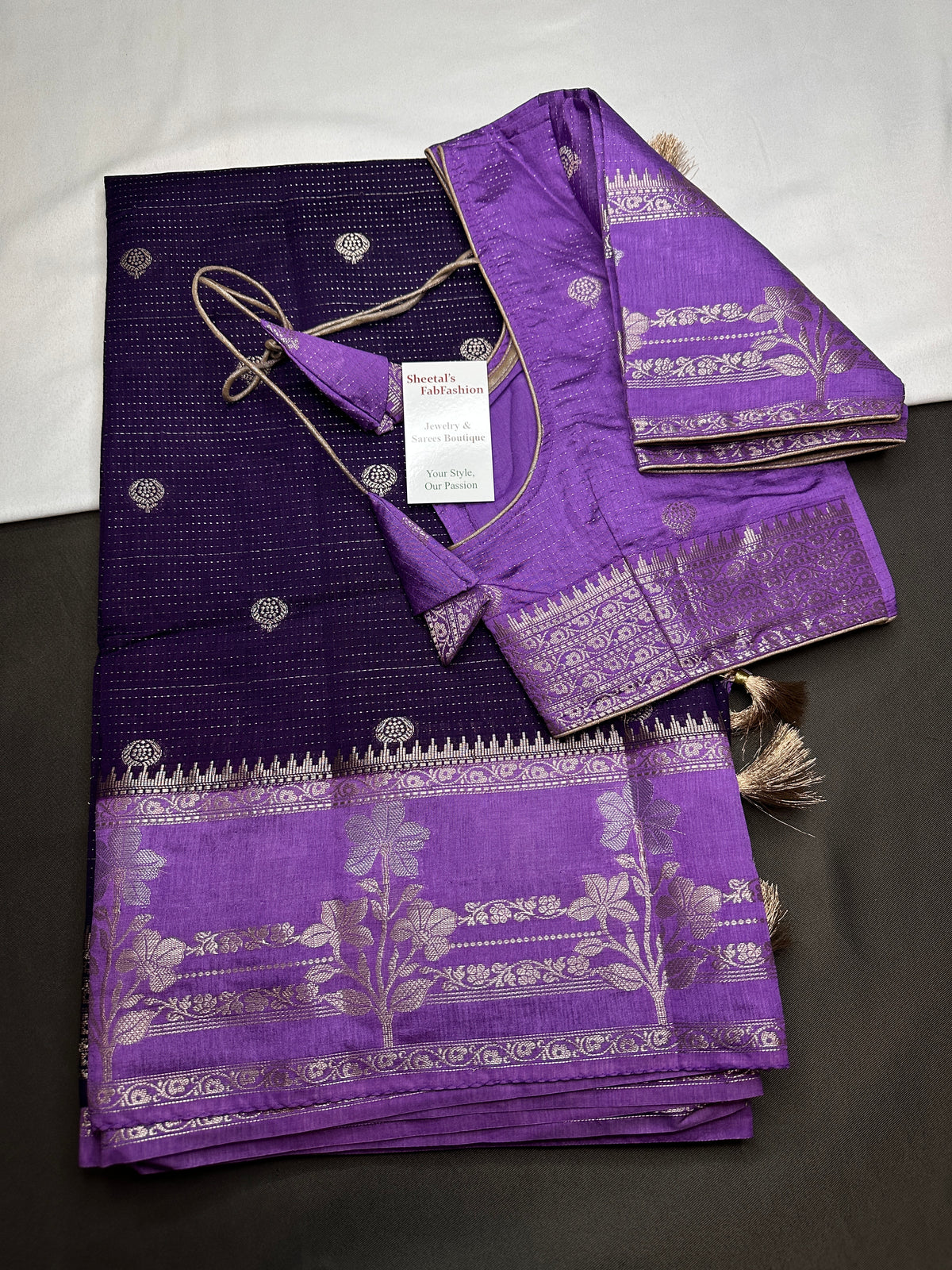 Purple Lightweight Raw Mango Style Silk Saree