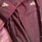 Plum Lightweight Raw Mango Style Silk Saree with Pink Pallu