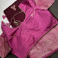 Plum Lightweight Raw Mango Style Silk Saree with Pink Pallu