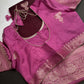 Plum Lightweight Raw Mango Style Silk Saree with Pink Pallu