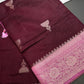 Plum Lightweight Raw Mango Style Silk Saree with Pink Pallu