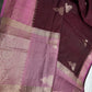 Plum Lightweight Raw Mango Style Silk Saree with Pink Pallu