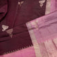 Plum Lightweight Raw Mango Style Silk Saree with Pink Pallu