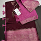 Plum Lightweight Raw Mango Style Silk Saree with Pink Pallu