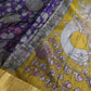 Purple Green Kalamkari Print Lightweight Semi Tussar Saree