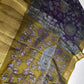 Purple Green Kalamkari Print Lightweight Semi Tussar Saree