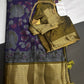 Purple Green Kalamkari Print Lightweight Semi Tussar Saree