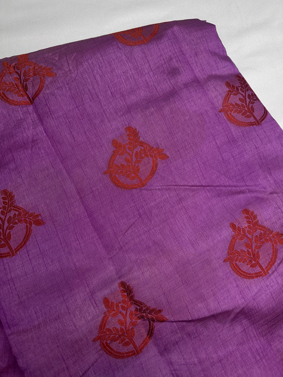 Purple Soft Art Silk Saree with Stitched Blouse