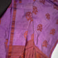 Purple Soft Art Silk Saree with Stitched Blouse
