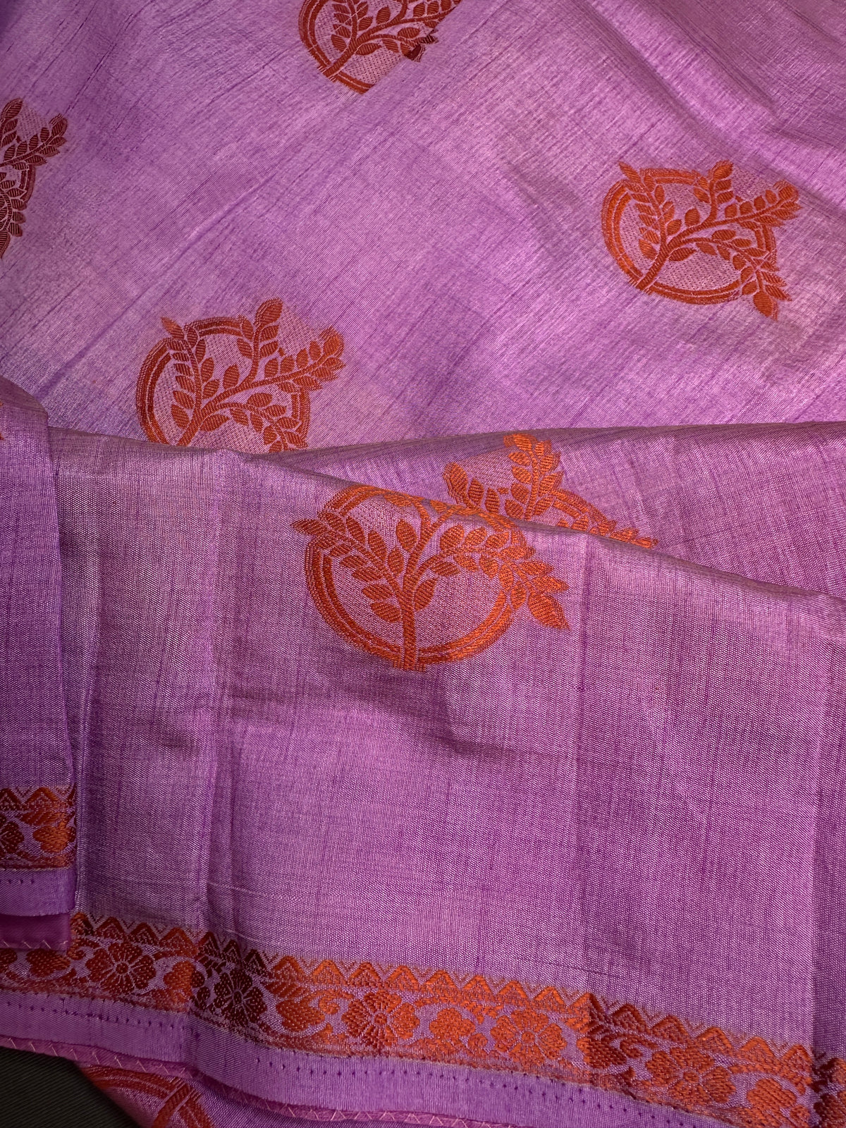 Purple Soft Art Silk Saree with Stitched Blouse