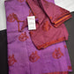 Purple Soft Art Silk Saree with Stitched Blouse