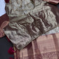 Gold Green Kanjeevaram Brocade Silk Saree with Magenta Pallu