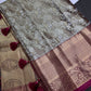 Gold Green Kanjeevaram Brocade Silk Saree with Magenta Pallu