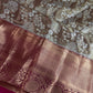 Gold Green Kanjeevaram Brocade Silk Saree with Magenta Pallu
