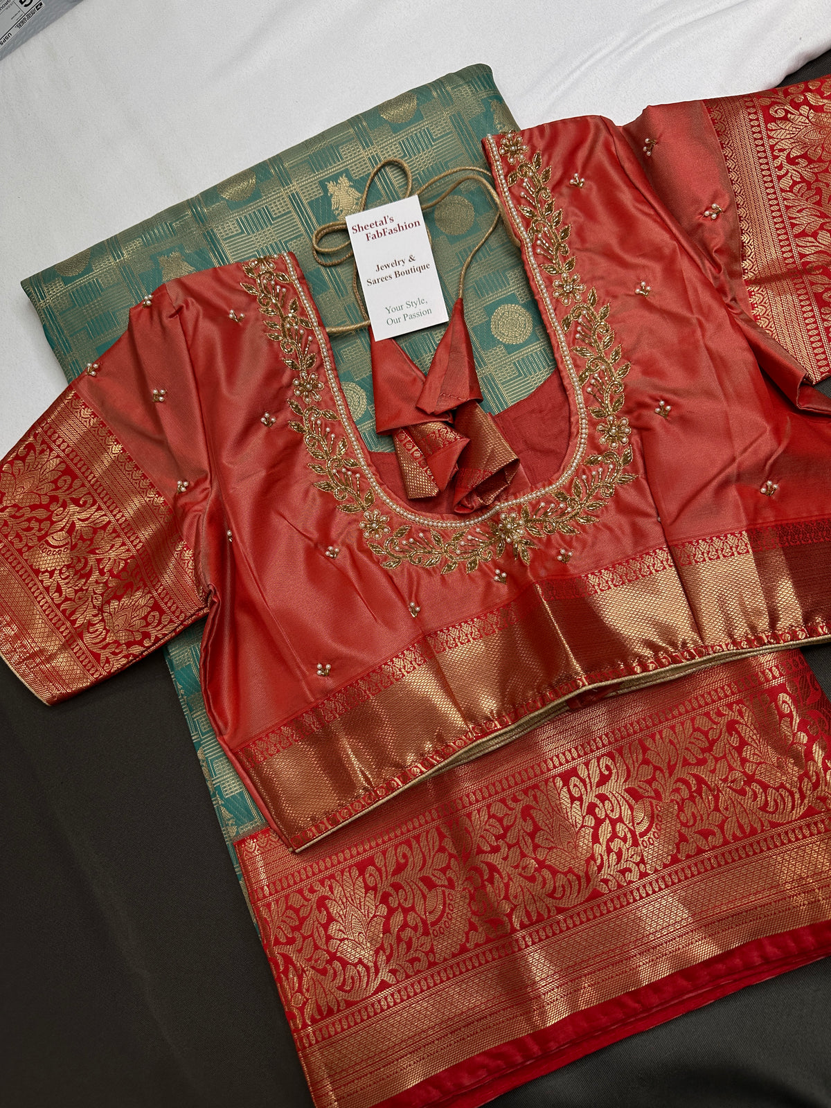 Kanjeevaram Meena Brocade Sea Green Silk Saree