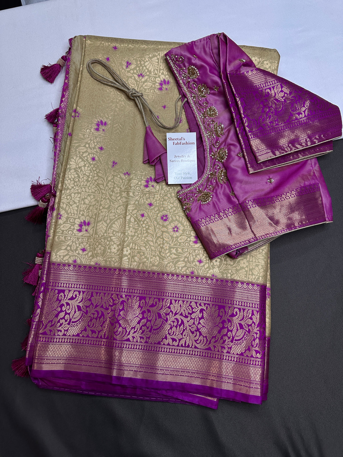 Kanjeevaram Meena Brocade Gold Green Silk Saree