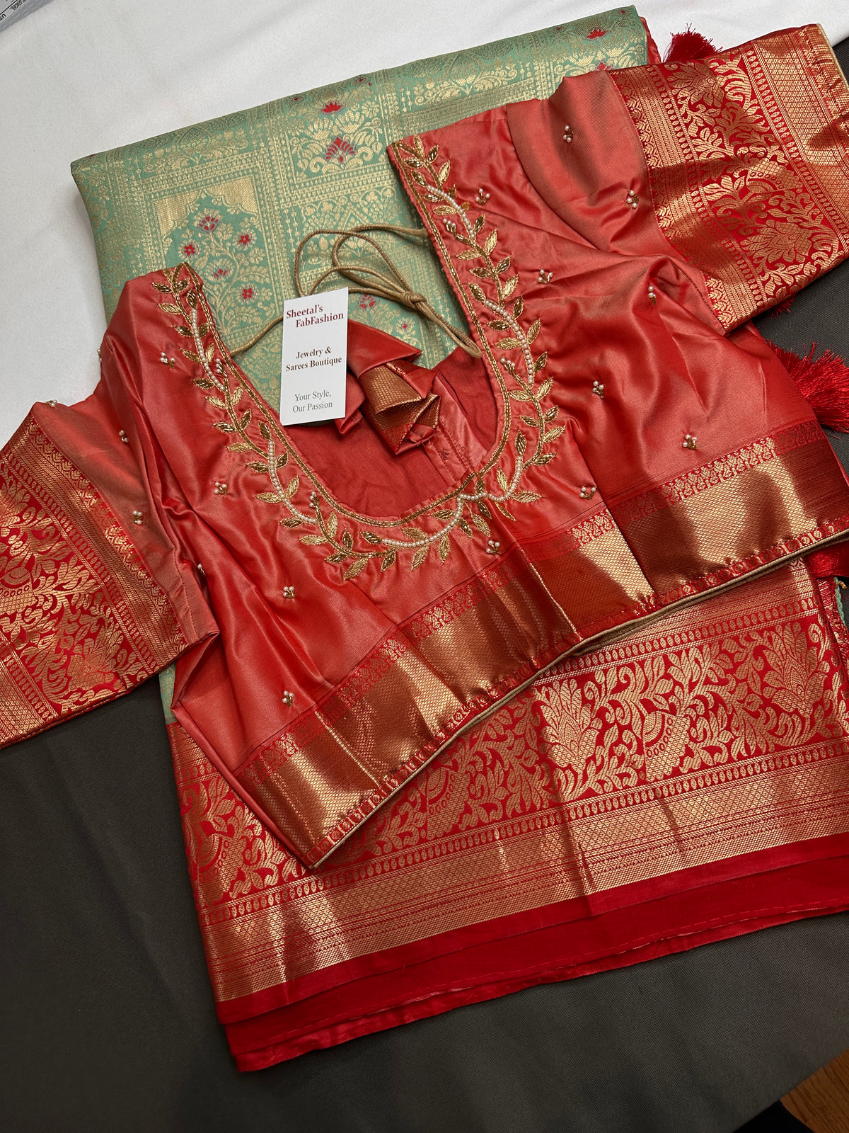 Kanjeevaram Meena Brocade Pastel Green Silk Saree