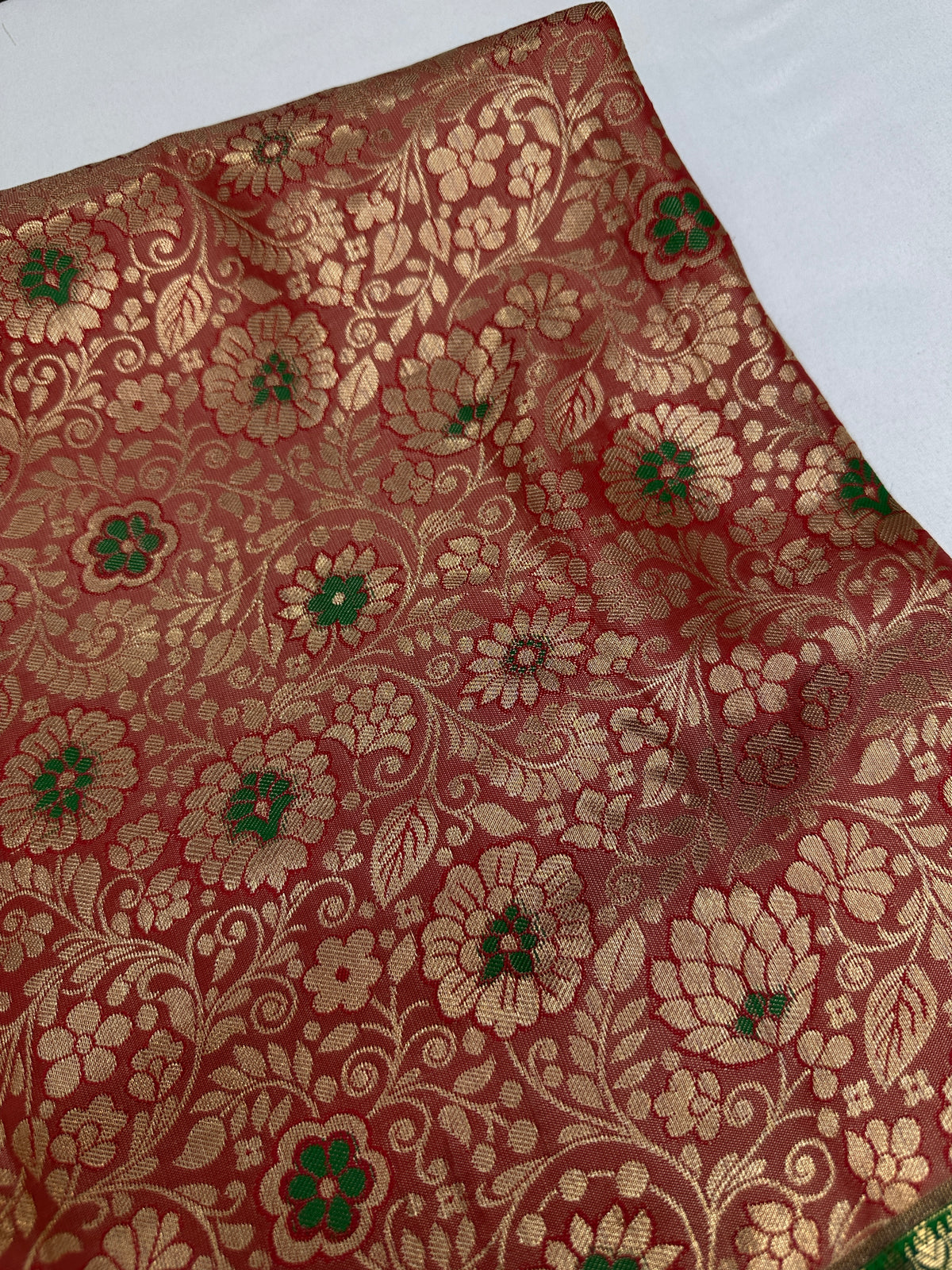 Kanjeevaram Meena Brocade Pink Green Silk Saree