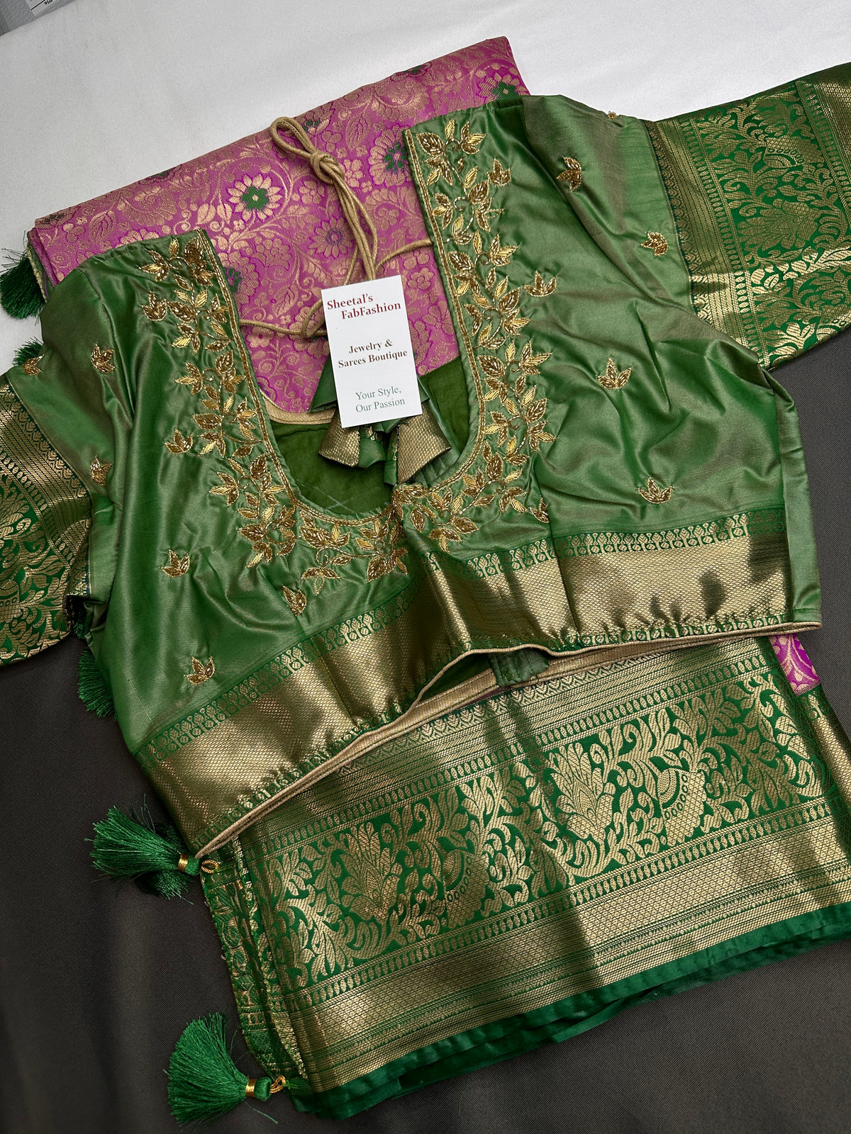 Kanjeevaram Meena Brocade Magenta Purple Green Silk Saree