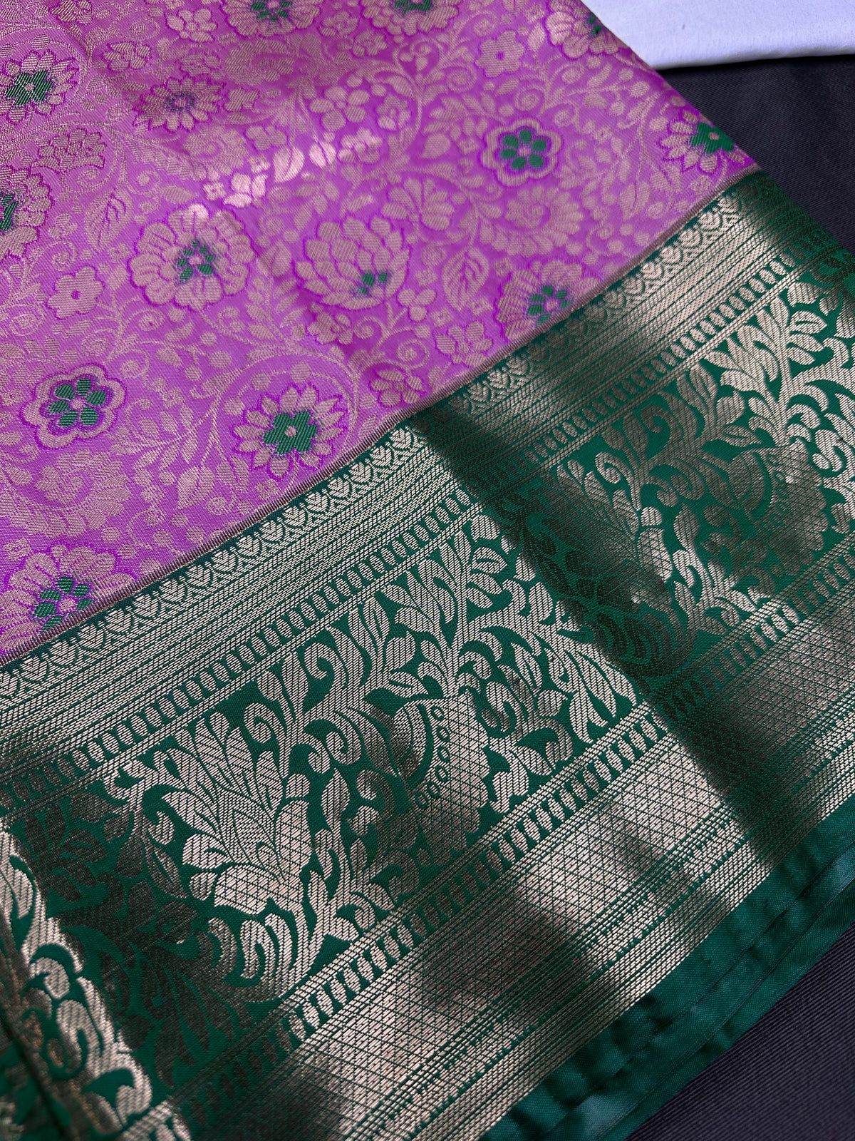 Kanjeevaram Meena Brocade Magenta Purple Green Silk Saree