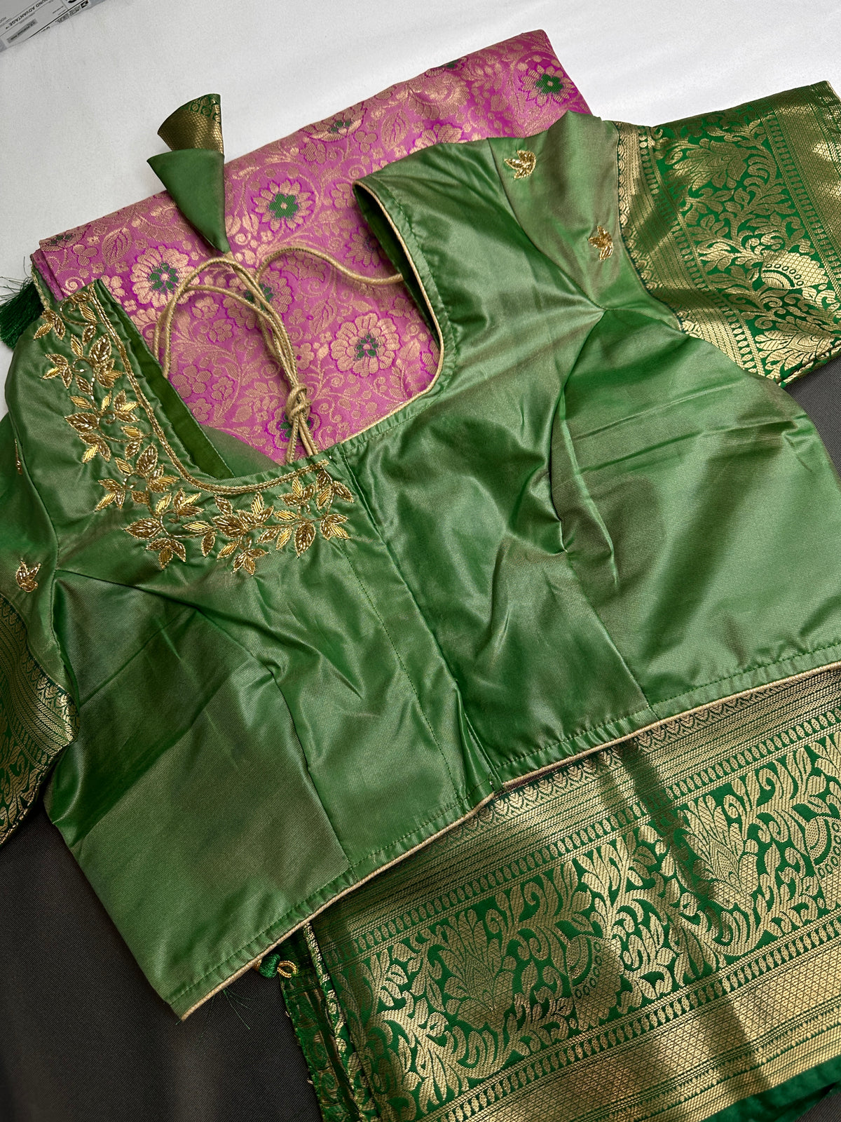 Kanjeevaram Meena Brocade Magenta Purple Green Silk Saree