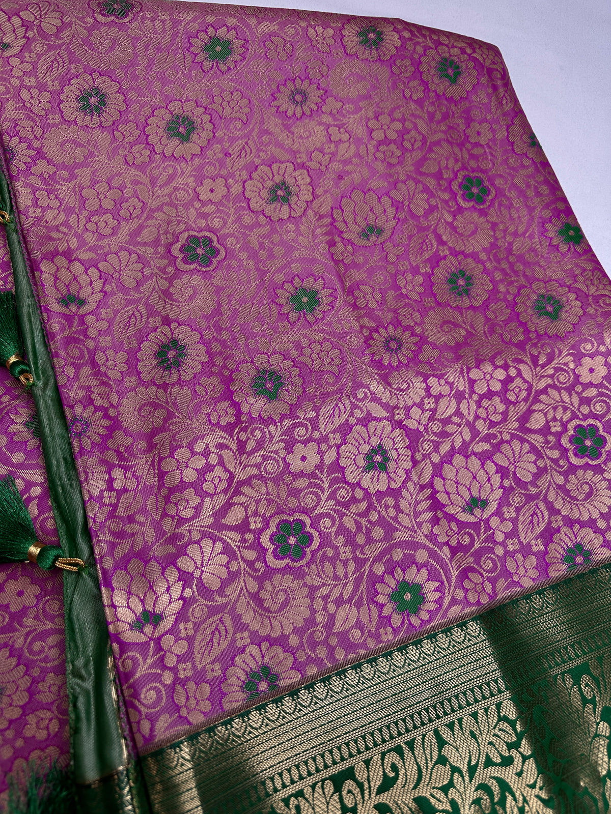 Kanjeevaram Meena Brocade Magenta Purple Green Silk Saree