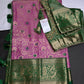 Kanjeevaram Meena Brocade Magenta Purple Green Silk Saree