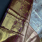 Champagne Gold Kanjeevaram Meena Brocade Palki Border Silk Saree