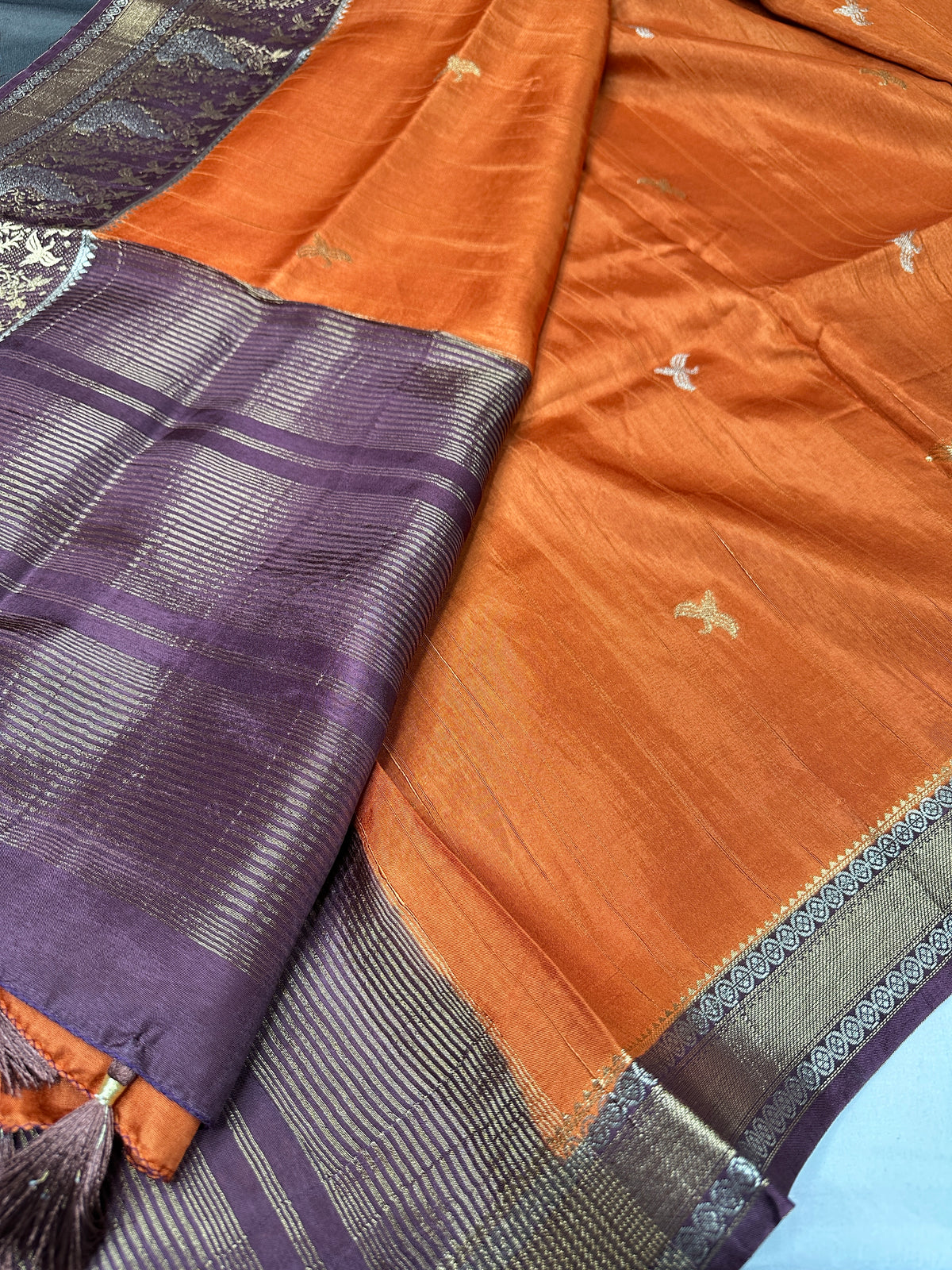 Brown Viscose Light Weight Silk Saree - 