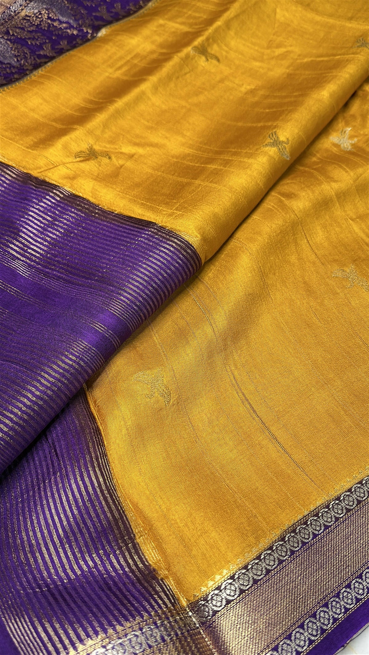 Mustard Viscose Light Weight Silk Saree - 