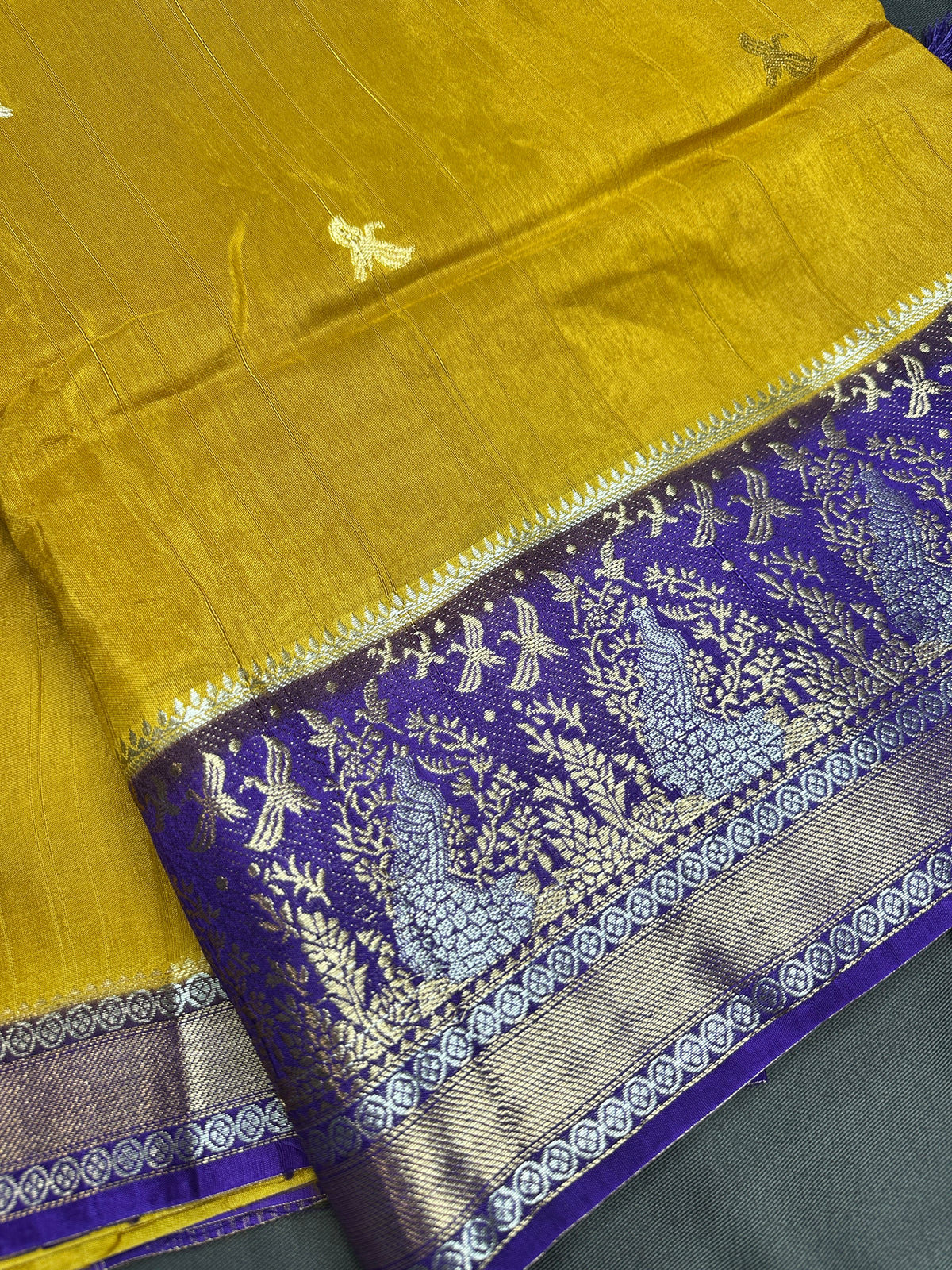 Mustard Viscose Light Weight Silk Saree - 