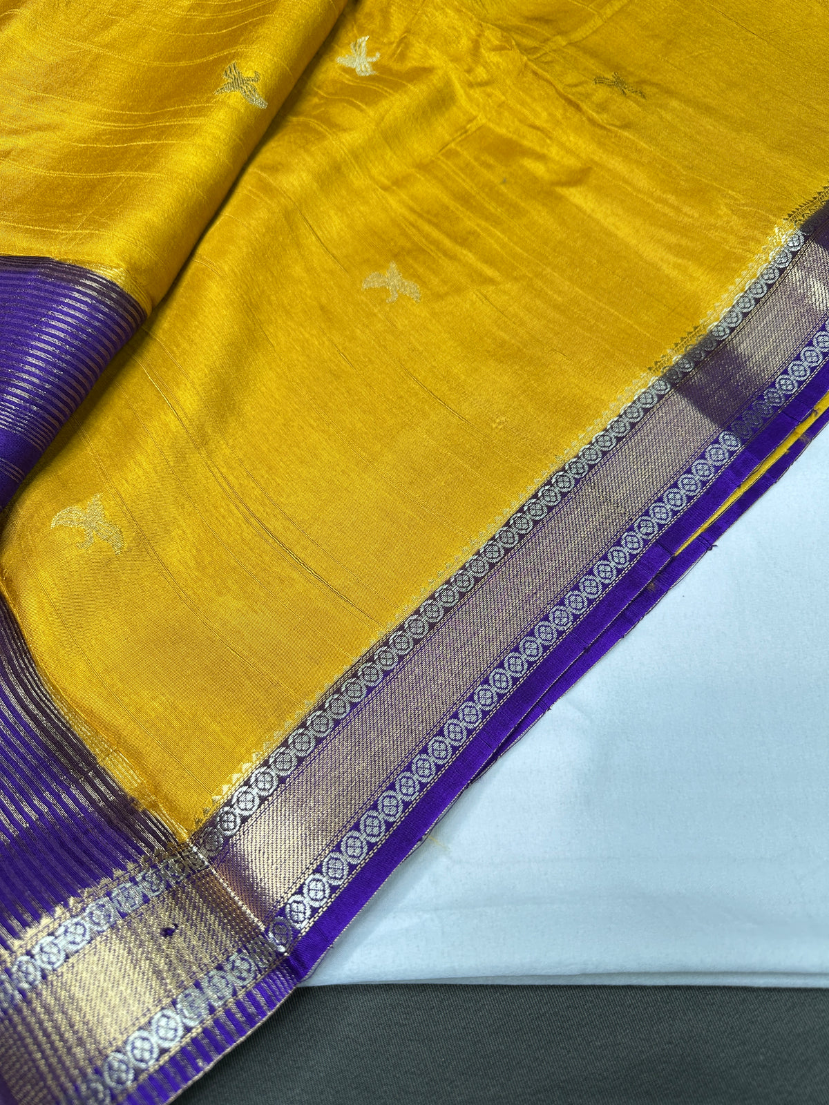 Mustard Viscose Light Weight Silk Saree - 