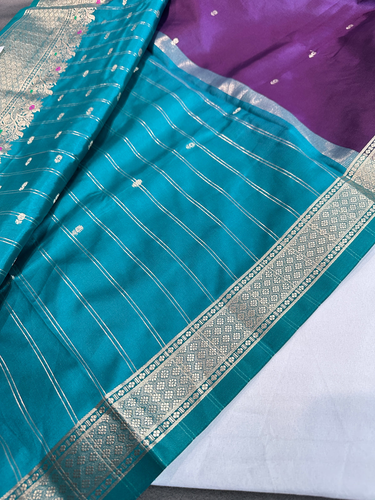 Purple SoftKanchi Semi Silk Light Weight Saree - 